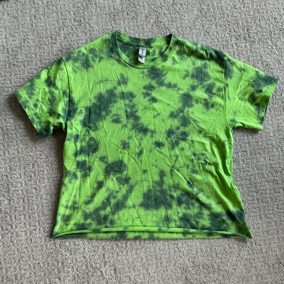 Green and black tie dye crop top - Picture 1 of 2